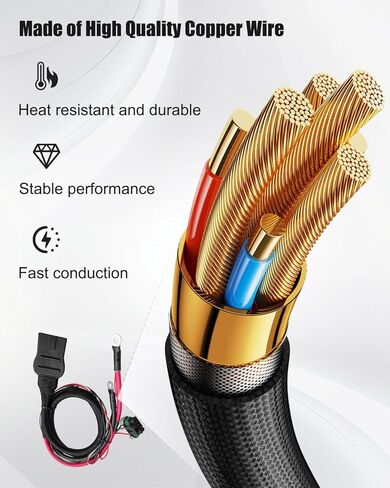 4 Pin Salt Spreader Power Cable Fit for Fisher Western SNOWEX Salt Spreader, Salt Spreader Battery Power Cable Wiring Harness with Dust Cover Replace 48808 in Saudi Arabia