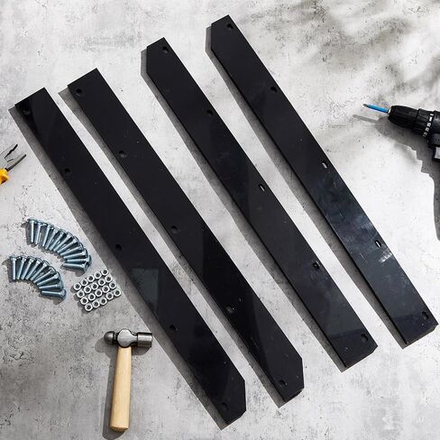 4 Pcs 1/2" Poly Cutting Edge Scraper Bar Snow Blower Cutting Edge Heavy Duty 54" Front Mount Snow Blade Plow Kit Tool Black Design with Bolt Nut Driveway Snows Plow ATV UTV Driveway in Saudi Arabia
