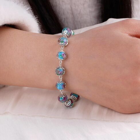 Murano Rose Beads Guadalupe Medal Crucifix Charm Catholic Rosary Bracelet for Women with Gift Box in Saudi Arabia