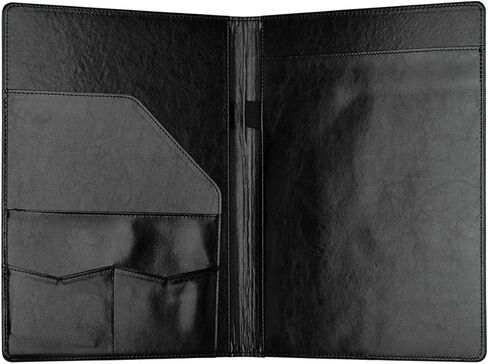 Padfolio Portfolio Binder, Faux Leather Folder, Resume Interview Legal Document Organizer, Letter Sized Writing Pad w/Business Card Holder, A4 Professional Folio for Office Conference (Black) in Saudi Arabia