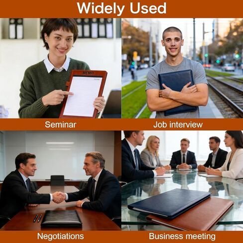 Padfolio Portfolio Binder, Faux Leather Folder, Resume Interview Legal Document Organizer, Letter Sized Writing Pad w/Business Card Holder, A4 Professional Folio for Office Conference (Black) in Saudi Arabia