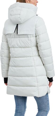 Puffer with Plaid Hooded Lining, Bone. Small in Saudi Arabia