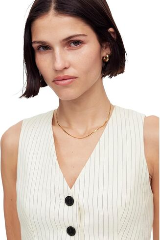 Madewell Women's Cass Vest - Pinstripe Linen in Saudi Arabia