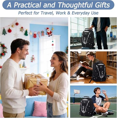 حقيبة ظهر كبيرة جدًا للكمبيوتر المحمول من Mogplof، حقيبة ظهر للسفر مقاس 17 بوصة معتمدة من إدارة أمن المواصلات الأمريكية للرجال، حقيبة ظهر كبيرة مع منفذ شحن USB، حقيبة كمبيوتر للأعمال RFID، حقيبة كتب جامعية شديدة التحمل مقاومة للماء in Kuwait