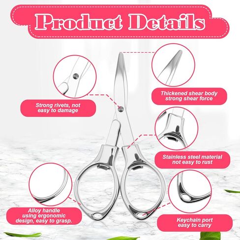 4 Pcs Mini Folding Scissors Safe Portable Travel Scissors Stainless Steel Telescopic Cutter for Fishing Sewing Home Office Travel Use(Silver Gold) in Saudi Arabia