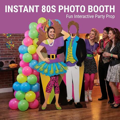 Awesome 80s Couple Life-Size Cardboard Cutout Stand-Up – 42.75" x 68" (1 Piece) – One-Sided Photo Prop; Simple Assembly – Perfect for 80s Proms, Homecoming, Birthdays & Corporate Themes. in Saudi Arabia