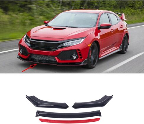 CAREONLINE Universal 4-Stage Front Bumper Fixed Front Lip Chin Spoiler Splitter Fit for Most Cars (Black Head) Gloss Black in Saudi Arabia