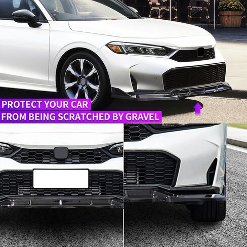 Archaic Front Lip Spoiler Compatible for 11.5th Gen Honda Civic Sedan/Hatchback 2025 2026, Bumper Lip Chin Spoiler for Facelift Civic Accessories,Front Splitter Body Kit(Gloss Black) in Saudi Arabia