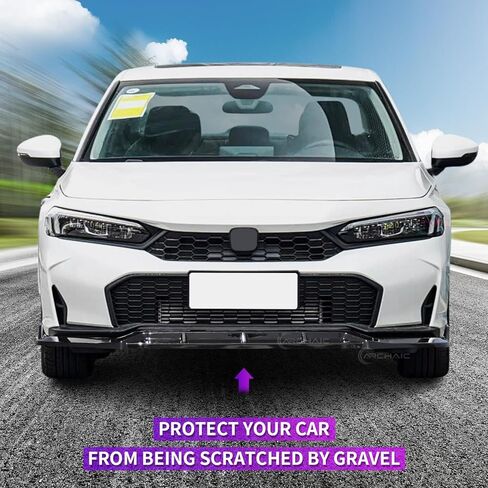 Archaic Front Lip Spoiler Compatible for 11.5th Gen Honda Civic Sedan/Hatchback 2025 2026, Bumper Lip Chin Spoiler for Facelift Civic Accessories,Front Splitter Body Kit(Gloss Black) in Saudi Arabia