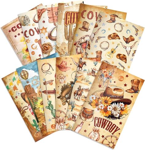 12 Pack Mini Pocket Notepads, Linear Sticky Notes with Cowboy Western Cover Notepad, 3.15 x 4.92 Inch Memo Notepad, 16 Pages for Birthday Baby Shower Party Supplies in Saudi Arabia