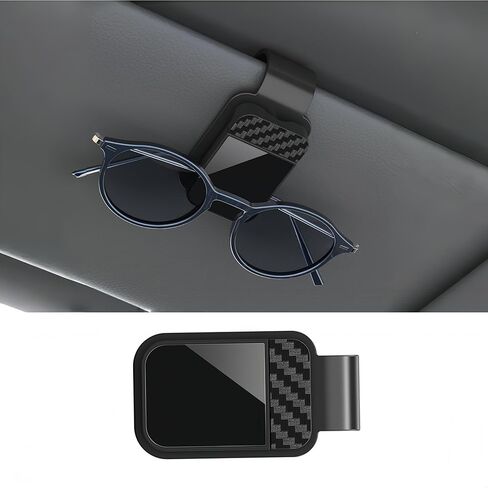 3-in-1 Car Visor Clip Holder for Sunglasses, Cards & Tickets - Heavy-Duty Anti-Fall Eyeglass Hanger with Secure Fastener, Car Interior Storage Accessories in Saudi Arabia