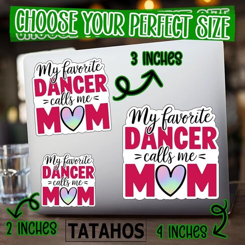 (3Pcs) My Favorite Dancer Calls Me Mom Sticker Mothers Day Funny Mama Aesthetic Gifts Present Waterproof Vinyl Decal Kindle Water Bottle Bumper Car Hard Hat Phone Laptop Inspirational Appreciation 3" in Saudi Arabia