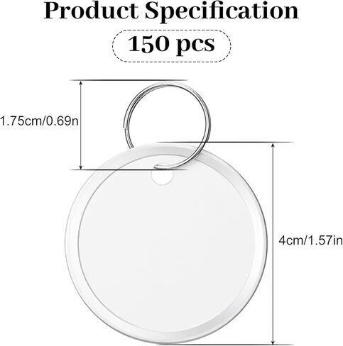 150 Piece Metal Rim Tags Round Paper Tags with Metal Rings for Car Keys and Door Keys Car and Door White in Saudi Arabia