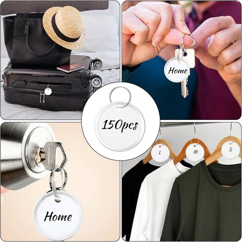 150 Piece Metal Rim Tags Round Paper Tags with Metal Rings for Car Keys and Door Keys Car and Door White in Saudi Arabia
