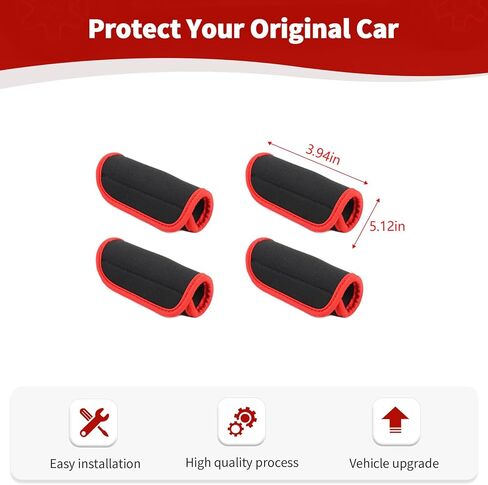 for Jeep JL Roof Grab Handle Protector Cover for Jeep Wrangler JL JLU 2018+ for Gladiator JT 2020-Present Black Red Interior Accessories Neoprene 4pcs in Saudi Arabia