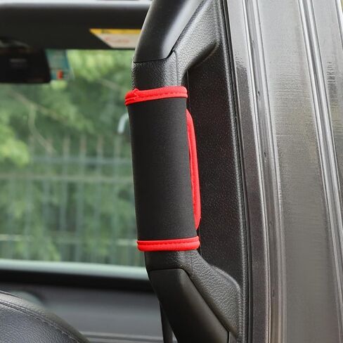 for Jeep JL Roof Grab Handle Protector Cover for Jeep Wrangler JL JLU 2018+ for Gladiator JT 2020-Present Black Red Interior Accessories Neoprene 4pcs in Saudi Arabia
