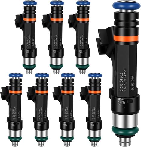 2004 8Pcs Fuel Injectors Compatible for Ford F150 XL XLT FX4 Lariat Heritage 5.4L V8 Replace 0280158003 3L3Z9F593DA 0280158075 in Saudi Arabia