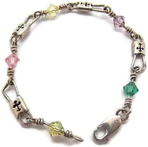 أعمال المجوهرات التوأم سوار الصيادين من الرجال الفضة الاسترليني تصميم الارتباط برعم، حبات الكريستال in Kuwait