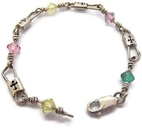 أعمال المجوهرات التوأم سوار الصيادين من الرجال الفضة الاسترليني تصميم الارتباط برعم، حبات الكريستال in Kuwait