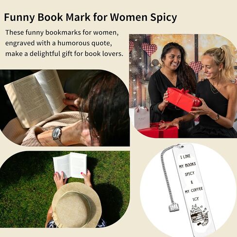 Spicy Book Marks for Reading Women, Friendship Birthday Gifts for Women, Coffee Lovers Gift Ideas for Readers, Book Loves, Book Club Gifts, Funny ChristmasGifts, Book Accessories in Kuwait