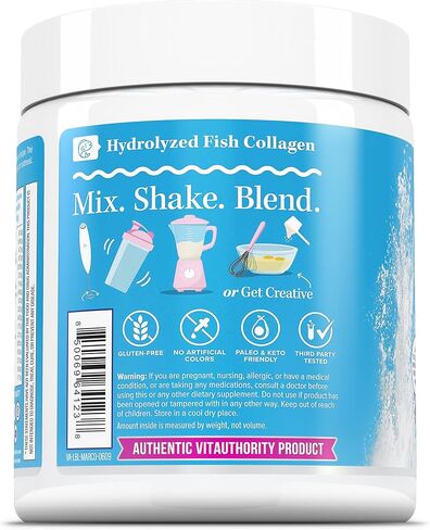 كبسولات الكولاجين البحري وحمض الهيالورونيك وفيتامين سي | 2000 مجم من ببتيدات كولاجين السمك المتحلل لكل حصة | مرونة الجلد والترطيب والشعر والأظافر ودعم المفاصل | صديقة لنباتات البيسكاتاري 30 حصة in Kuwait