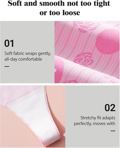 3 PCS Women Low Rise Ice Silk Seamless Printed Heart Thong Underwear Set, Soft Touch Invisible Edge Intimate Wear in Saudi Arabia