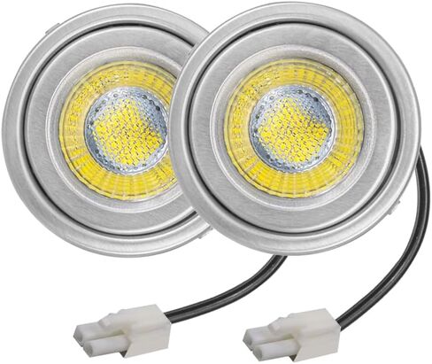 2-حزمة لمبة إضاءة لغطاء الطباخ 2 وات LED 12 فولت تيار متردد 20 وات لمبة إضاءة هالوجين مكافئة لغطاء زجاجي بلوري بفتحة 60 مم لمبة إضاءة تهوية عادم الدخان (أبيض طبيعي 4000 ك) in Saudi Arabia