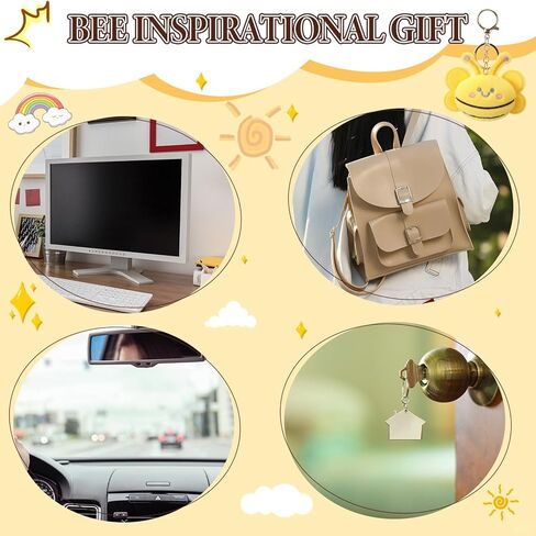 48 Set Bee Keychain Bulk Employee Appreciation Gift Set with Motivational Cards and Organza Bags for Employee Coworker Staff Office Teams Graduation Ceremony Mental Health Bee Party Favors in Saudi Arabia