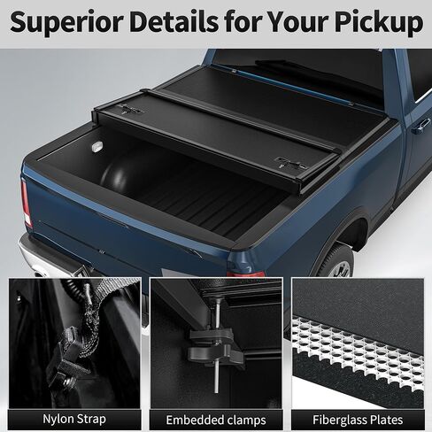 OEDRO FRP Hard Tri-fold Tonneau Cover Fits for Toyota Tundra 2022 2023 2024 2025 2026 (Excl. Trail) 5.5ft Bed with Deck Rail System, Weather-Resistant in Saudi Arabia