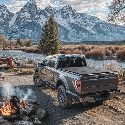OEDRO FRP Hard Tri-fold Tonneau Cover Fits for Toyota Tundra 2022 2023 2024 2025 2026 (Excl. Trail) 5.5ft Bed with Deck Rail System, Weather-Resistant in Saudi Arabia