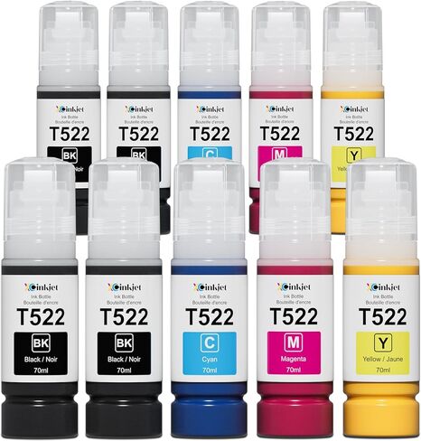 522 Ink Refill Bottles for Ecotank ET-2800 ET-2720 ET-2803 ET-4800 ET-2760 ET-2800 ET-4700 T522 Eco Tank Printer (2BK C M Y) in Saudi Arabia