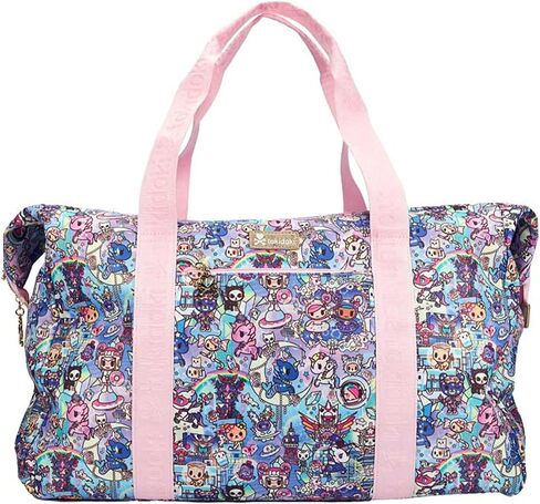 tokidoki - محفظة Y2Kawaii بسحاب - محفظة معصم - محفظة صغيرة بسحاب مع حلقة سلسلة مفاتيح - ملحق حقيبة يد نسائية - رقعة PU لامعة وردية - حزام قابل للإزالة - نايلون - أجزاء صلبة ذهبية اللون in Kuwait