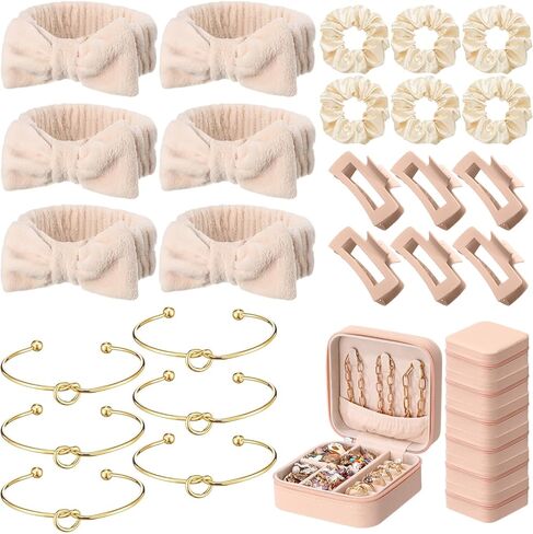 30 قطعة من هدايا هدايا وصيفات العروس لحفلات الزفاف وصناديق مجوهرات الزفاف ومشبك الشعر وسوار رأس Scrunchies (أخضر حكيم) in Kuwait