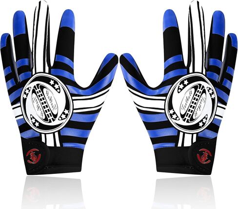 Youth Football Gloves, Sticky Silicone American Football Receiver Gloves, Zebra Printing Super Grip Rugby Sports Flag Football Gloves for Youth & Kids in Saudi Arabia