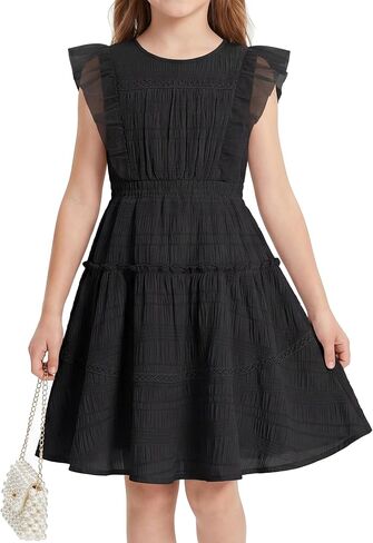 GRACE KARIN Girls Sleeveless Summer Dress, Ruffle Tiered Easter Spring Party Dresses for Kids 6-13 in Saudi Arabia