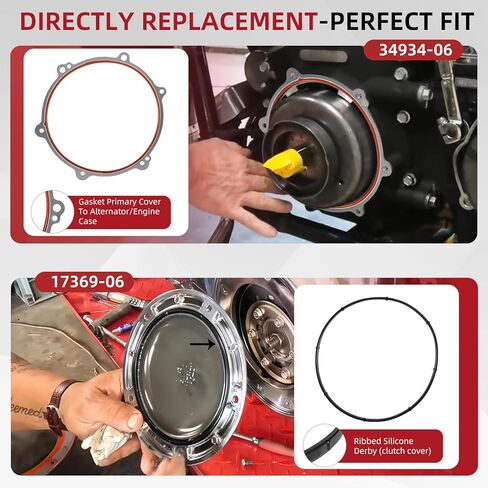 Primary Cover Gasket Kit for Harley Davidson 2006-2017 Road King Street Glides Electra Glide Ultra Limited FLHT Softail, Replace# 63859-95B 34901-07 17369-06 12066 12052A 34934-06 in Saudi Arabia