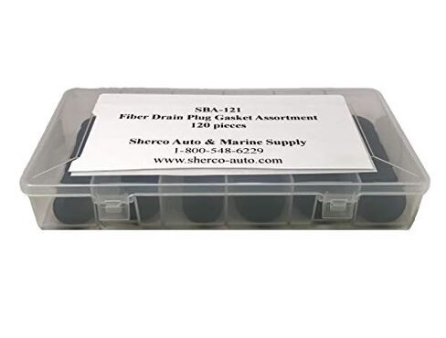 Sherco-Auto 120 Piece Black Fiber Oil Drain Plug Gasket 12MM to 20MM Assortment Kit in Saudi Arabia