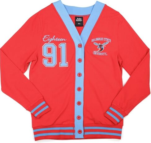 Big Boy Delaware State Hornets S10 Womens Cardigan [Red] - ID#65710-143-85-0-0 in Saudi Arabia