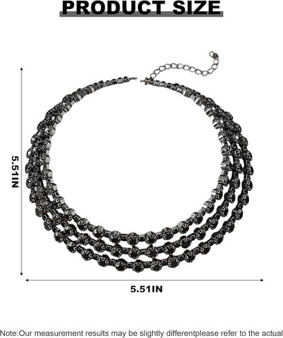 Black Rhinestone Necklace for Women Sparkly Black Crystal Choker Elegant Wide Collar Necklaces Wedding Birdal Necklace Prom Party Wedding Jewelry Accessories in Saudi Arabia