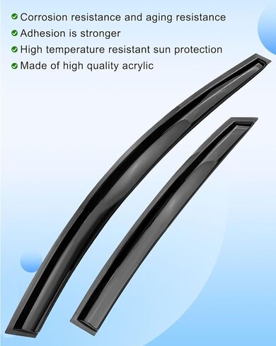 4 Pcs Tape-On Rain Guards Fit for Kia Rio Sedan 2018 2019 2020 2021 2022 2023, Extra Durable Window Deflectors and Window Visors for Shading Ventilation and Rain Protection, Smoke Black in Saudi Arabia