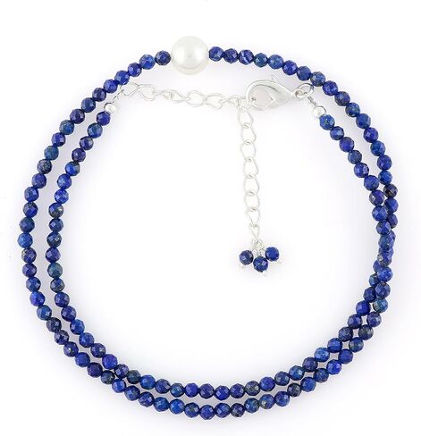 قلادة من الأحجار الكريمة والكريستال الطبيعية مع حبات اللؤلؤ المستنبت، مجوهرات بوهو مصنوعة يدويًا، بلورات شفاء، قلادة مطلية بالفضة قابلة للتعديل، هدية عيد الميلاد للنساء in Kuwait