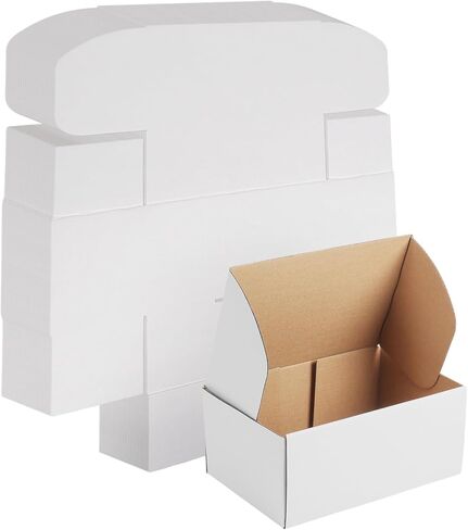 WIFTREY 9X6X4 Shipping Box White Set of 25, 9 x 6 x 4 Corrugated Cardboard Box for Packaging Small Business, Literature Mailer in Kuwait
