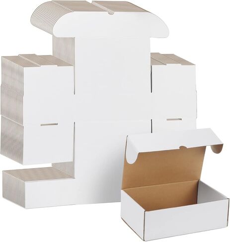 WIFTREY 9X6X4 Shipping Box White Set of 25, 9 x 6 x 4 Corrugated Cardboard Box for Packaging Small Business, Literature Mailer in Kuwait
