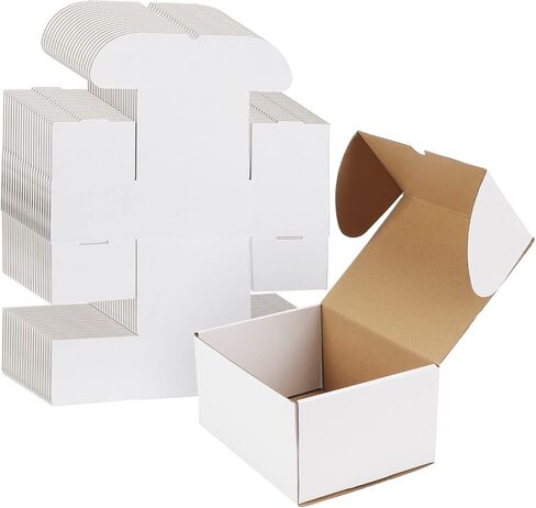 WIFTREY 9X6X4 Shipping Box White Set of 25, 9 x 6 x 4 Corrugated Cardboard Box for Packaging Small Business, Literature Mailer in Kuwait