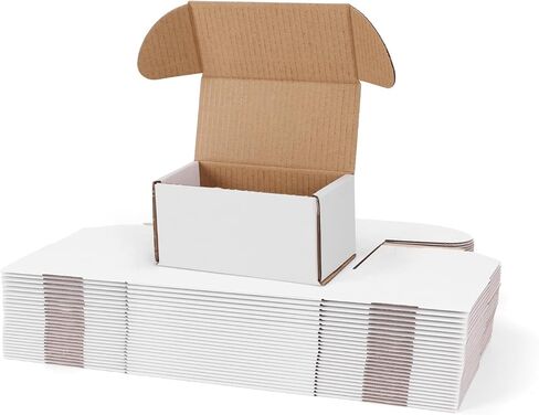 WIFTREY 9X6X4 Shipping Box White Set of 25, 9 x 6 x 4 Corrugated Cardboard Box for Packaging Small Business, Literature Mailer in Kuwait