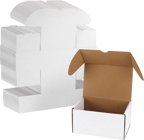 WIFTREY 9X6X4 Shipping Box White Set of 25, 9 x 6 x 4 Corrugated Cardboard Box for Packaging Small Business, Literature Mailer in Kuwait