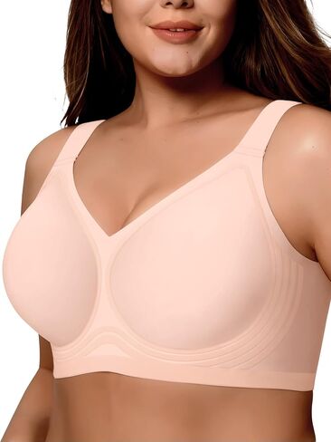 Wireless Jelly Bra for Women Plus Size Push Up Seamless Full Coverage Supportive No Underwire T-Shirt Bra in Kuwait
