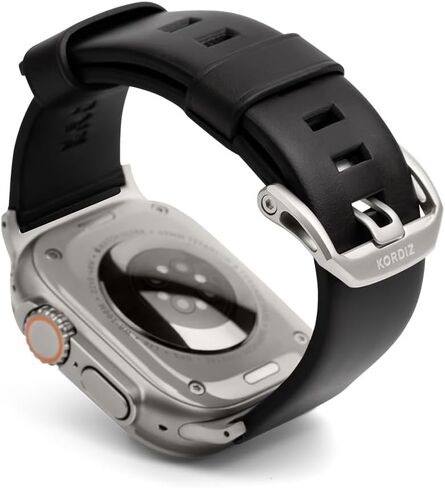 KORDIZ Modern Leather MAX Band for Apple Watch Ultra 3, Ultra 2 & Ultra (49mm) – Premium Full-Grain Leather Strap for Men, Rugged Modern Design, Stainless Steel Buckle, Comfortable Everyday Fit – 26mm Wide Leather Band in Kuwait