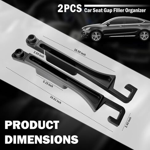 2PCS Car Seat Gap Filler Organizer with Car Glasses Holder,Multi-Function Cars Gap Seat Filler with Hooks,Storage Slots,Universal in Between Cars Seats Catcher for Gaps Filling in Kuwait