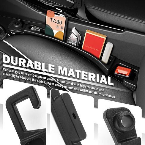 2PCS Car Seat Gap Filler Organizer with Car Glasses Holder,Multi-Function Cars Gap Seat Filler with Hooks,Storage Slots,Universal in Between Cars Seats Catcher for Gaps Filling in Kuwait